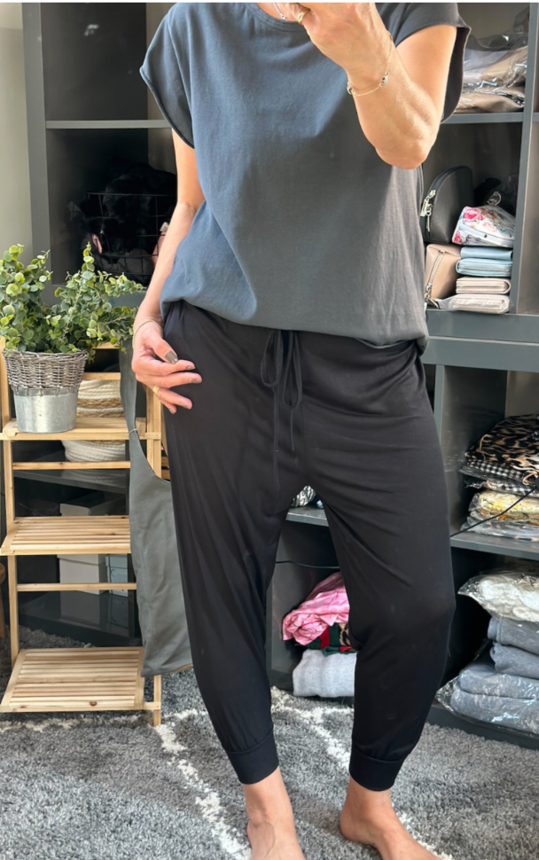 Made in Italy Black Yoga Style Joggers, Pants, Joggers