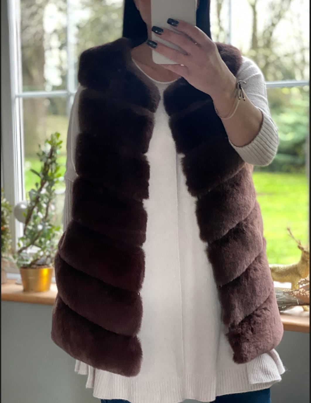 Made in Italy Chestnut Faux Fur Gilet