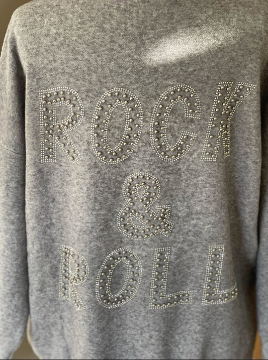 Made in Italy Ultimate Grey Rock and Roll Pearl Hoodie Loungewear