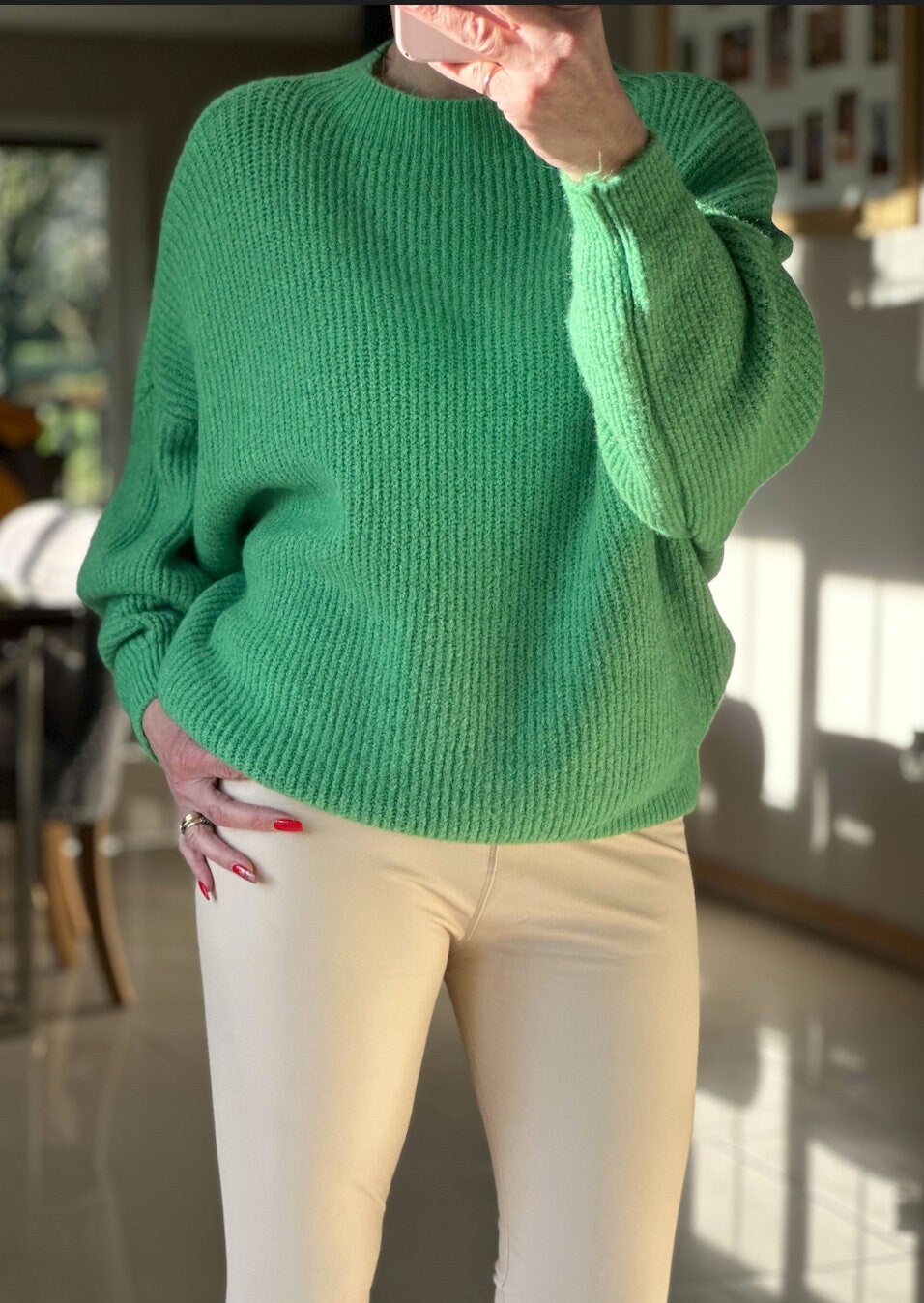 Made in Italy Bottle Green TurtleNeck Chunky Knit Jumper, Pullover, Sweater